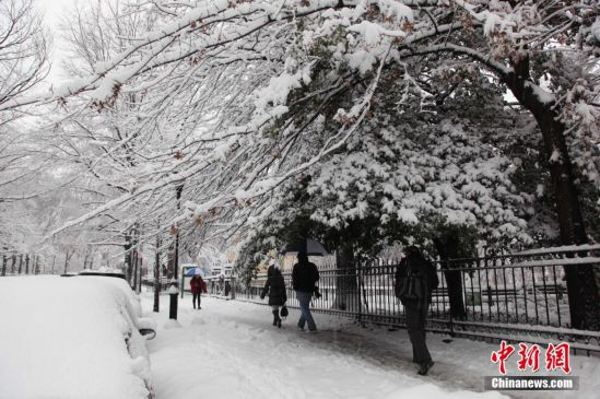 美国东北部再遭暴风雪席卷 4000架次航班延误